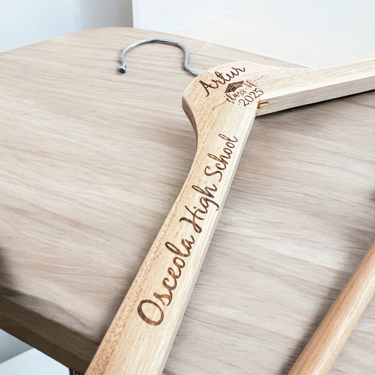 Personalized wooden hanger