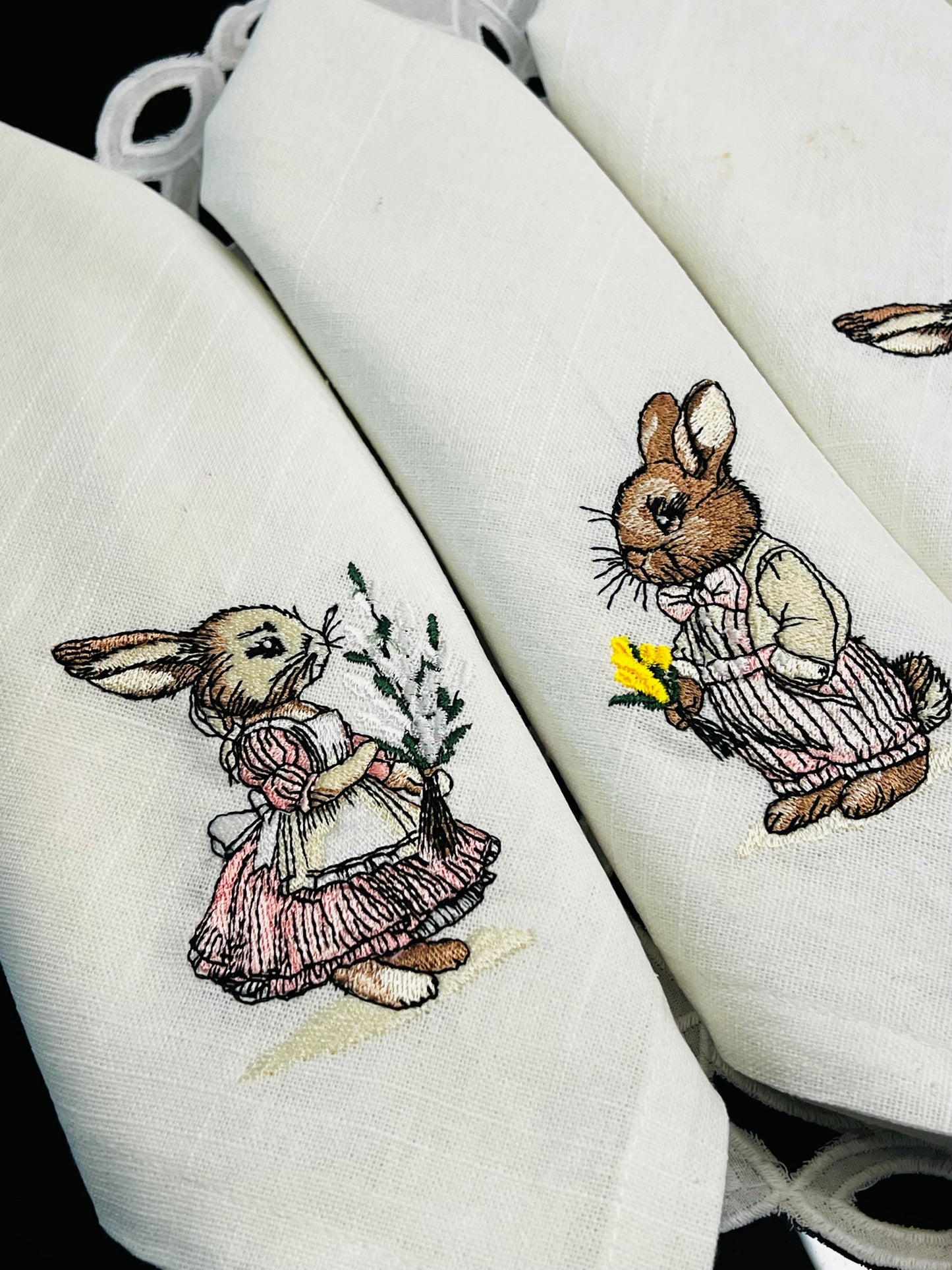 Embroidered Easter Napkin