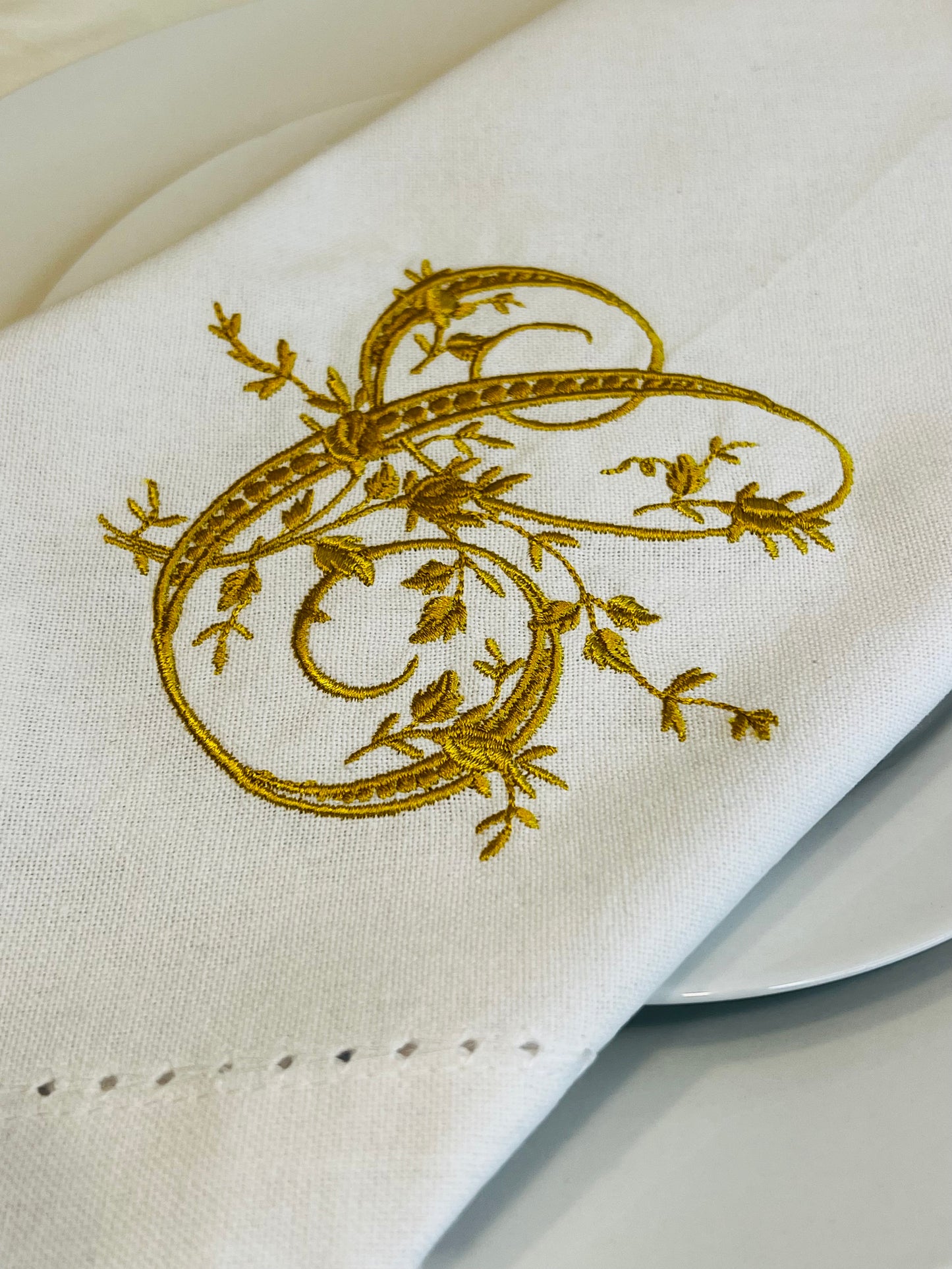 Embroidered monogram Napkin