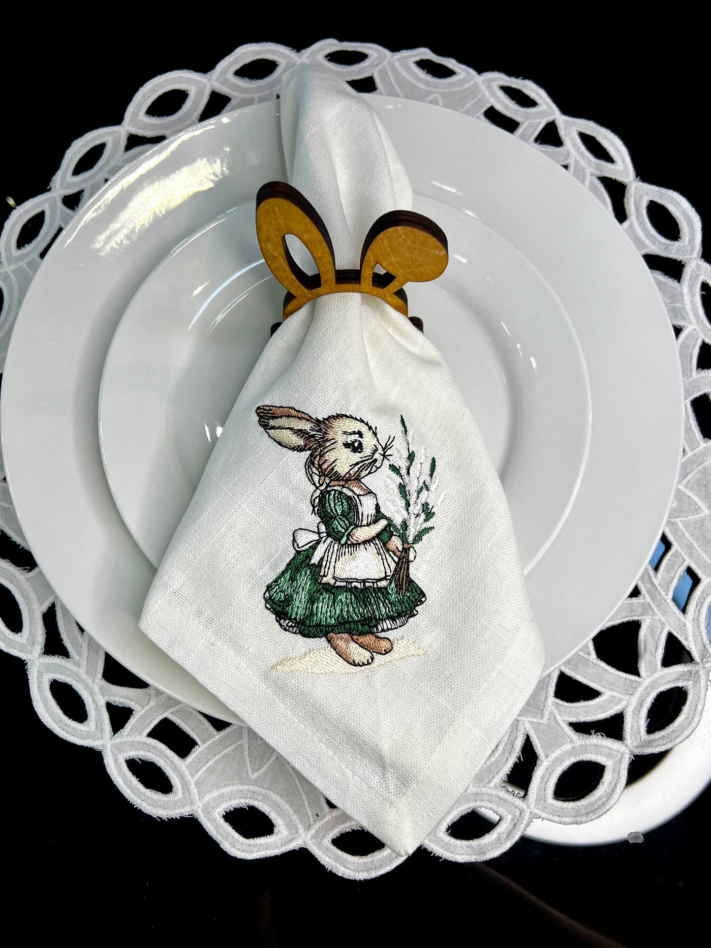 Embroidered Easter Napkin