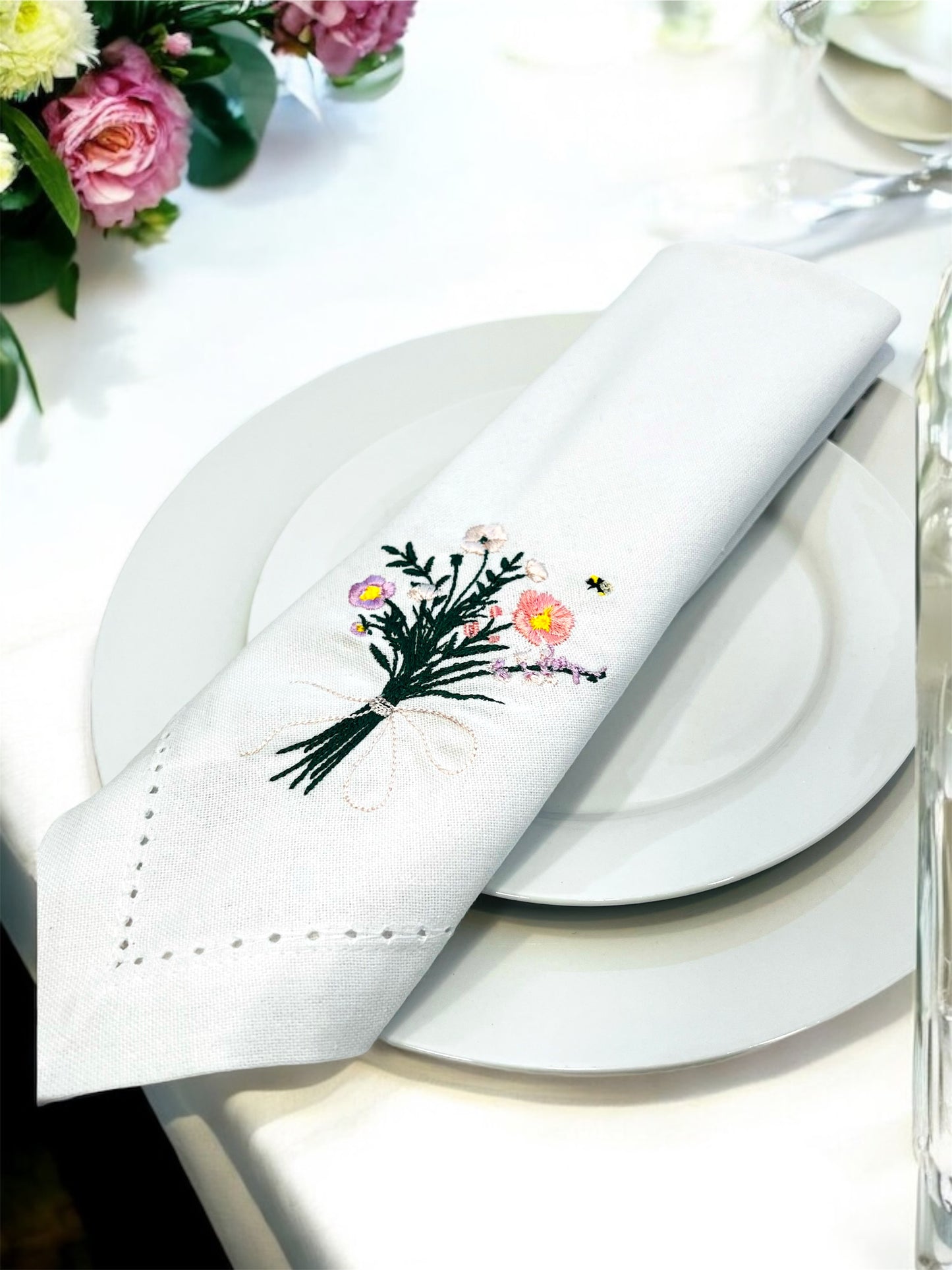 Embroidered Wildflower Napkin