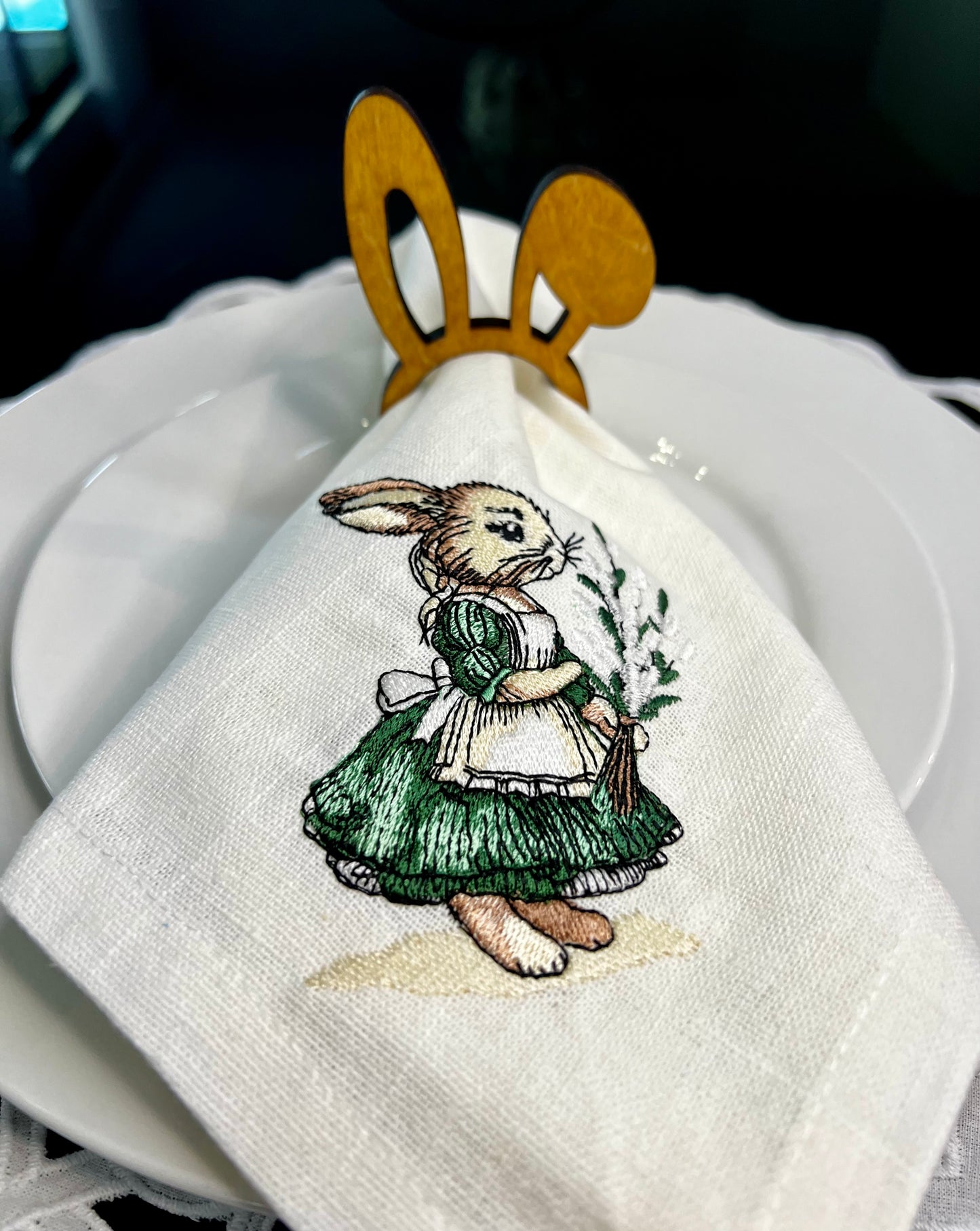 Embroidered Easter Napkin