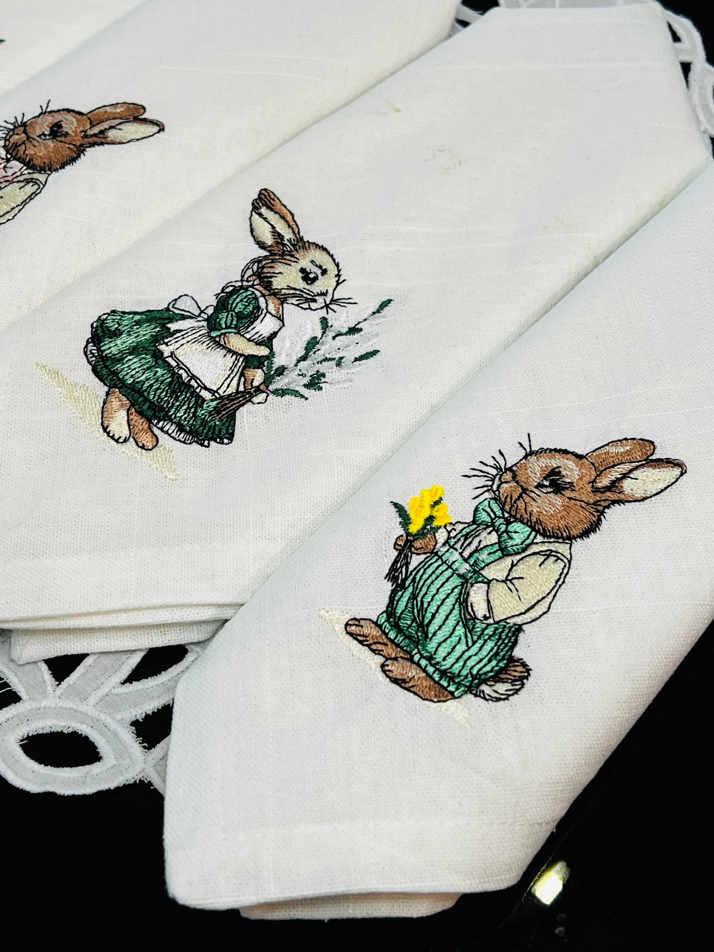 Embroidered Easter Napkin