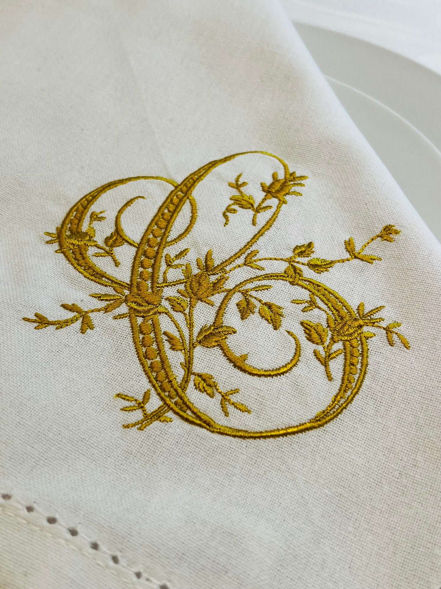 Embroidered monogram Napkin