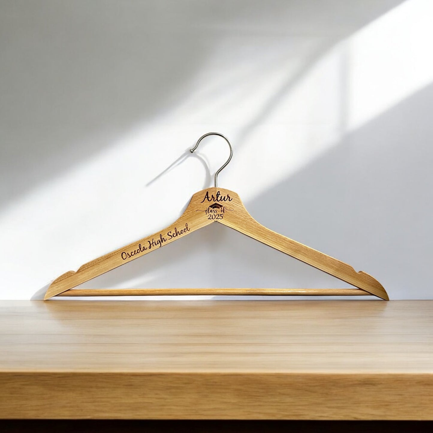 Personalized wooden hanger