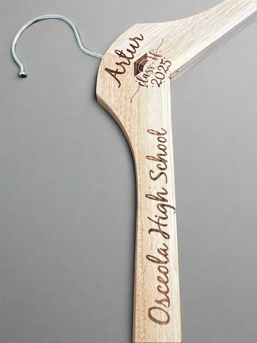 Personalized wooden hanger