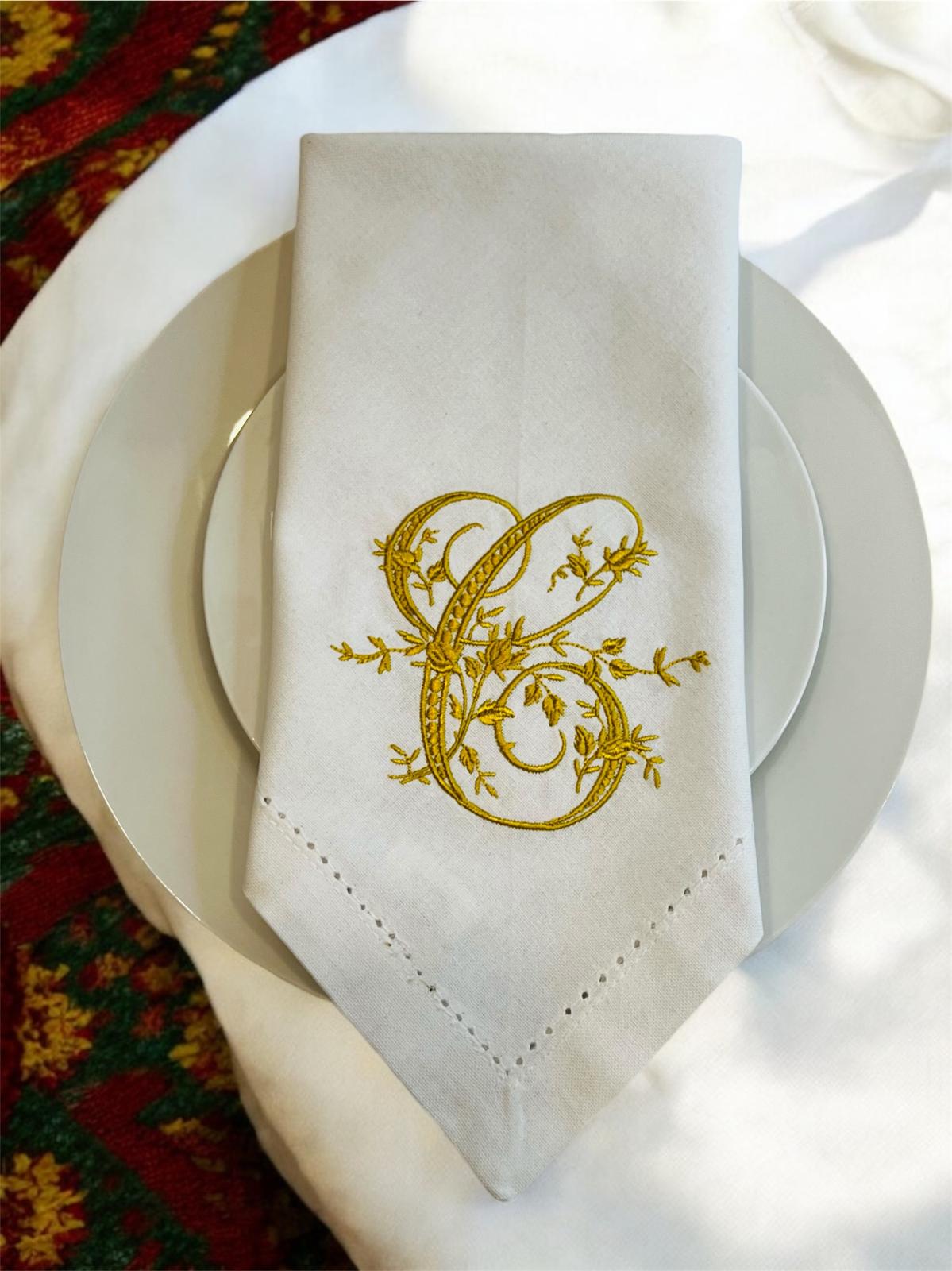 Embroidered monogram Napkin