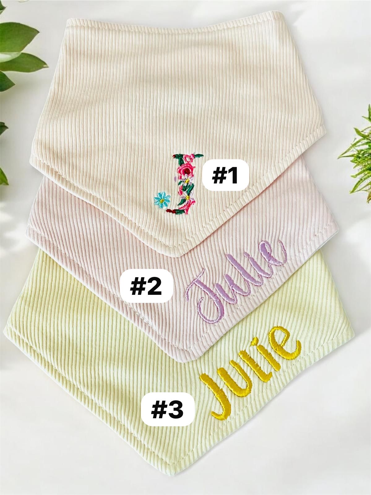 Baby bib Bandana Embroidered